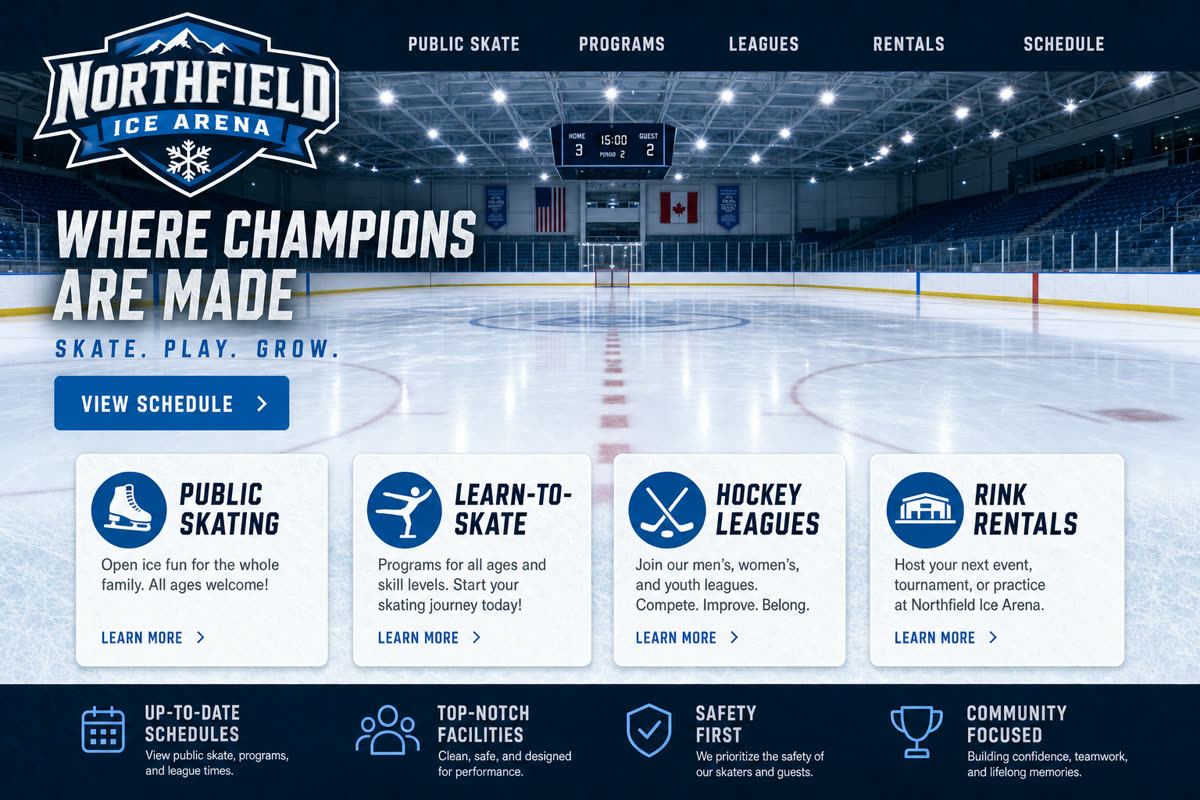Northfield Ice Arena website concept